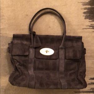 Mulberry grey suede Bayswater tote